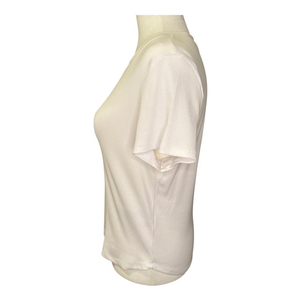 Madewell‎ Re)generative Cotton Ribbed Crewneck Tee Medium White NWT - Picture 3 of 8
